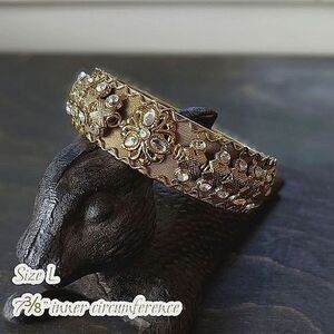 Vtg gold tone rhinestone hinged bangle